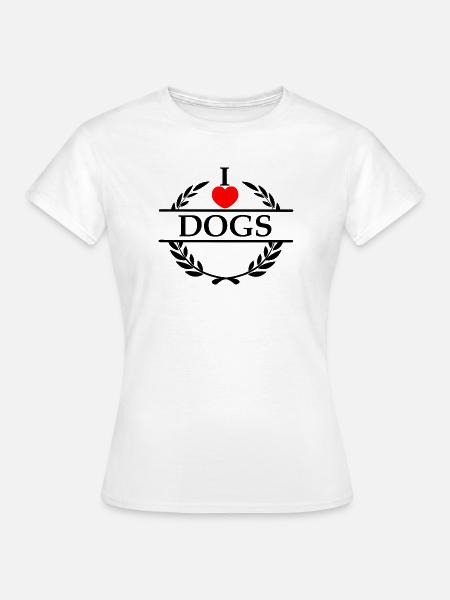 Ich liebe Hunde - Frauen T-Shirt - Weiß