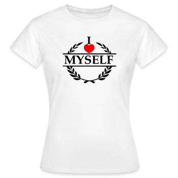 Je m’aime moi-même - T-shirt Femme - blanc - Devant - AI Model Female 172 dark (172cm)