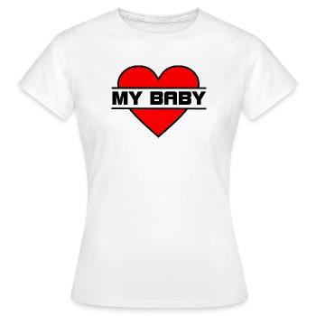 Cœur J’aime mon bébé - T-shirt Femme - blanc - Devant - AI Model Female 172 dark (172cm)