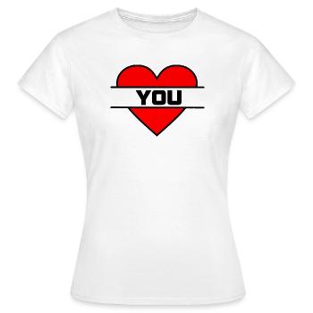 Cœur je t’aime - T-shirt Femme - blanc - Devant - AI Model Female 172 dark (172cm)