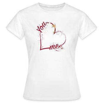 Toi et moi liés par le tendre lien de l’amour - T-shirt Femme - blanc - Devant - AI Model Female 172 dark (172cm)