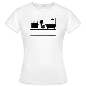 Sanitary heating, bathtub and WC toilet - Women's T-Shirt - white - Front - AI Model Female 172 dark (172cm)