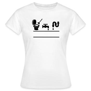 Toilettes bouchées, robinet qui fuit - T-shirt Femme - blanc - Devant - AI Model Female 172 dark (172cm)