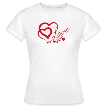 Cœurs entrelacés en Script Amoureux - T-shirt Femme - blanc - Devant - AI Model Female 172 dark (172cm)
