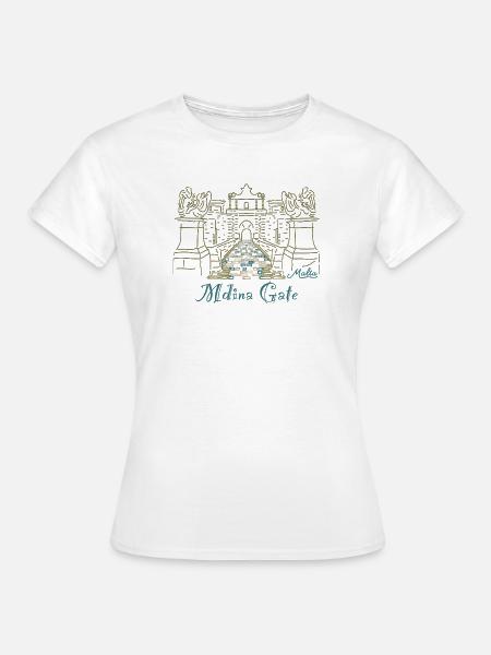 Mdina Gate, Malta - Frauen T-Shirt - Weiß