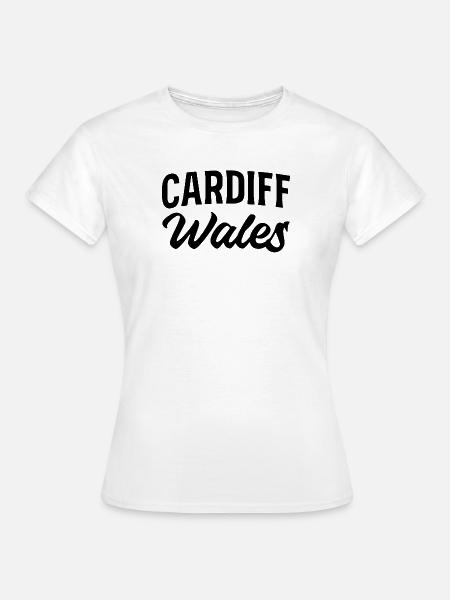 Cardiff Wales Retro Schriftzug - Frauen T-Shirt - Weiß
