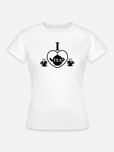 Teekanne im Herzen - Frauen T-Shirt - Weiß