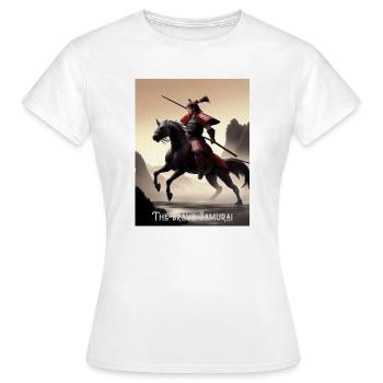 Le brave samouraï Le brave samouraï à cheval - T-shirt Femme - blanc - Devant - AI Model Female 172 dark (172cm)