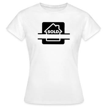 House sold sign logo - Women's T-Shirt - white - Front - AI Model Female 172 dark (172cm)