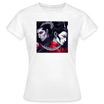 Portrait de dragon samouraï Art Valentine Clair de Lune - T-shirt Femme - blanc - Devant - AI Model Female 172 dark (172cm)