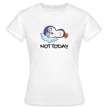 Pas aujourd’hui Pingouin Paresseux Cadeau Sommeil Sommeil - T-shirt Femme - blanc - Devant - AI Model Female 172 dark (172cm)