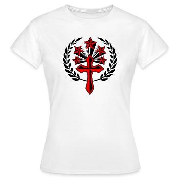 Kreuz im Lorbeerkranz - Frauen T-Shirt - Weiß - Vorne - AI Model Female 172 dark (172cm)