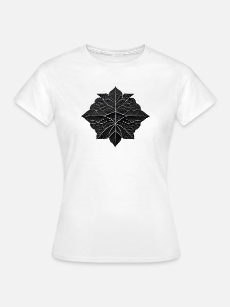 Nächtliches geometrisches Blatt - Frauen T-Shirt - Weiß