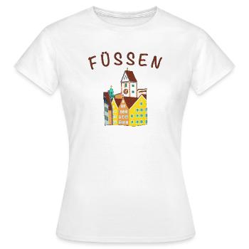 Füssen, romantic old town, castle, Bavaria - Women's T-Shirt - white - Front - AI Model Female 172 dark (172cm)