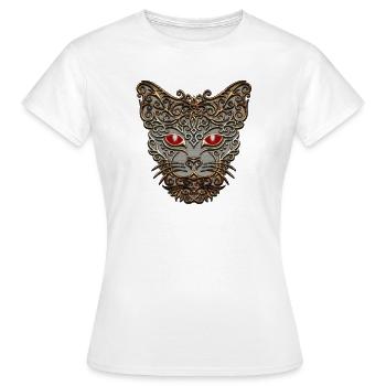 tête de chat décorative - T-shirt Femme - blanc - Devant - AI Model Female 172 dark (172cm)