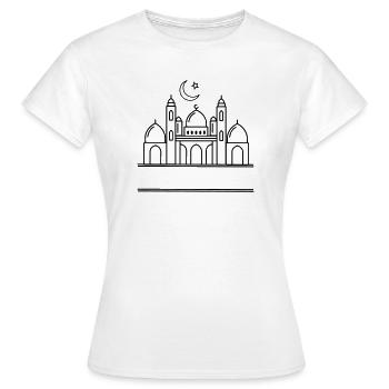 Moschee mit transparenter Textleiste - Frauen T-Shirt - Weiß - Vorne - AI Model Female 172 dark (172cm)