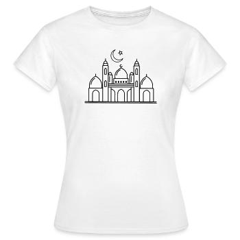 Moschee religiöse Kultstätte transparent - Frauen T-Shirt - Weiß - Vorne - AI Model Female 172 dark (172cm)