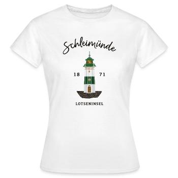 Kappeln, Leuchtturm Schleimünde, Schlei / Ostsee - Frauen T-Shirt - Weiß - Vorne - AI Model Female 172 dark (172cm)
