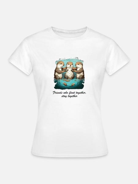 Friends who float together stay together - Frauen T-Shirt - Weiß