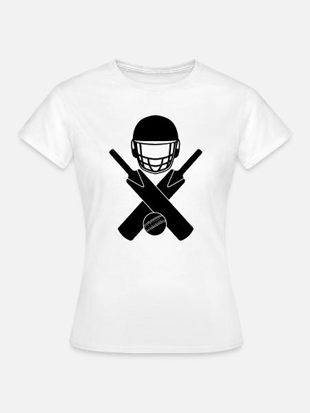 Cricket-Logo-Schattenbild - Frauen T-Shirt - Weiß