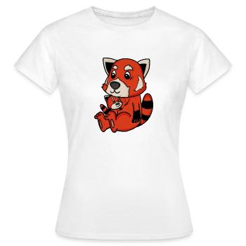 Famille Red Panda - Panda roux avec bébé - T-shirt Femme - blanc - Devant - AI Model Female 172 dark (172cm)