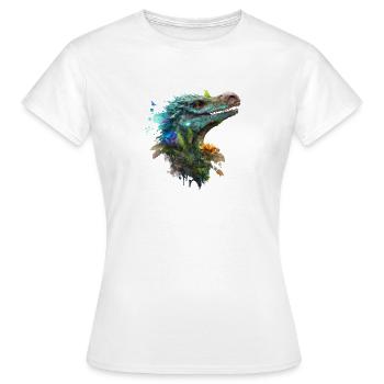 Vélociraptor bleu - T-shirt Femme - blanc - Devant - AI Model Female 172 dark (172cm)
