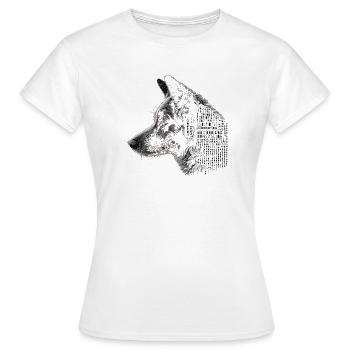 ASCII Chien - T-shirt Femme - blanc - Devant - AI Model Female 172 dark (172cm)