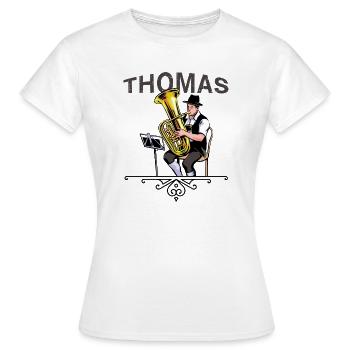 Joueur de tuba musique folklorique THOMAS - T-shirt Femme - blanc - Devant - AI Model Female 172 dark (172cm)