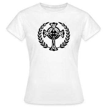 Couronne de laurier croix celtique - T-shirt Femme - blanc - Devant - AI Model Female 172 dark (172cm)
