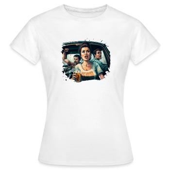 Mit Bierstereotypen brechen - Frauen T-Shirt - Weiß - Vorne - AI Model Female 172 dark (172cm)
