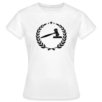 Marteau à vaisselle dans une couronne de laurier - T-shirt Femme - blanc - Devant - AI Model Female 172 dark (172cm)