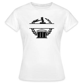 Lawyer monogram courthouse - Women's T-Shirt - white - Front - AI Model Female 172 dark (172cm)