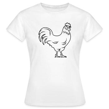 Coq transparent - T-shirt Femme - blanc - Devant - AI Model Female 172 dark (172cm)