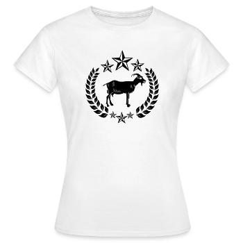 Goat in laurel wreath stars - Women's T-Shirt - white - Front - AI Model Female 172 dark (172cm)
