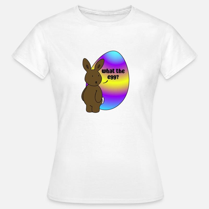 Happy Easter - Easter Bunny with Easter Egg - Women's T-Shirt - white