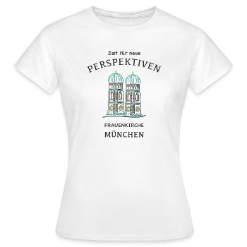 Munich, cathédrale emblématique, Frauenkirche, Bavière - T-shirt Femme - blanc - Devant - AI Model Female 172 dark (172cm)
