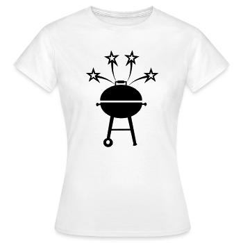 BBQ with stars - Women's T-Shirt - white - Front - AI Model Female 172 dark (172cm)