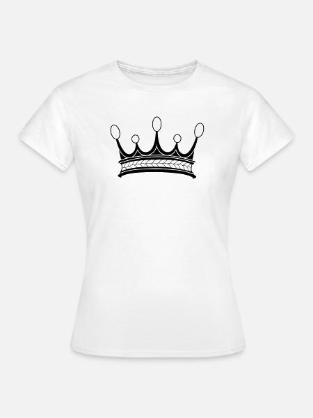 Krone fünf Perlen transparentes Schattenbild - Frauen T-Shirt - Weiß