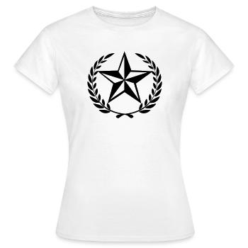 Star in laurel wreath - Women's T-Shirt - white - Front - AI Model Female 172 dark (172cm)