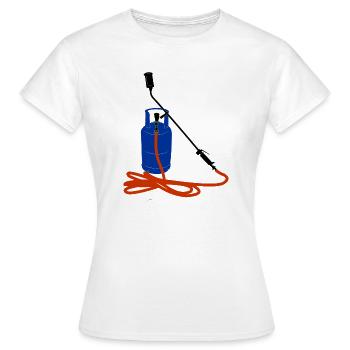 Bouteille de gaz avec couleur brûleur à gaz - T-shirt Femme - blanc - Devant - AI Model Female 172 dark (172cm)