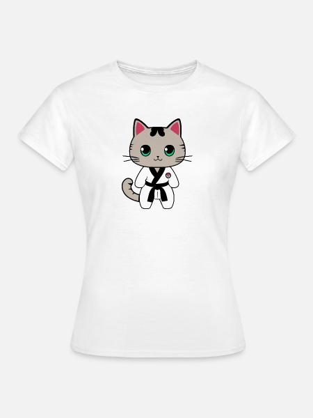 Karate Kätzchen - Frauen T-Shirt - Weiß