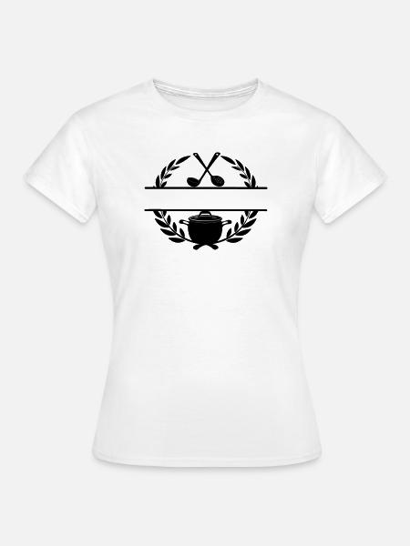 Lorbeerkranz-Restaurant-Logo - Frauen T-Shirt - Weiß