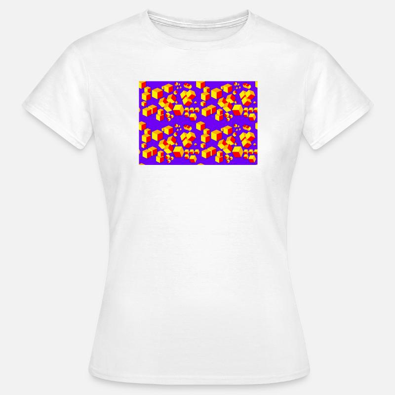 Deco pattern cube colored - Women's T-Shirt - white