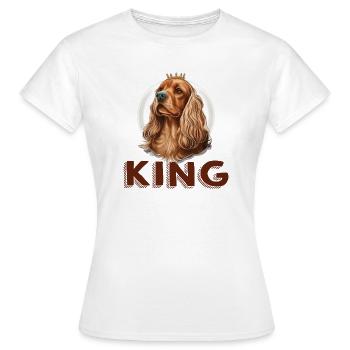 CHIEN COCKER KING COMBAT RACE MIGNON SAUVETAGE - T-shirt Femme - blanc - Devant - AI Model Female 172 dark (172cm)
