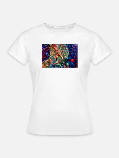 Chromatic Skull Fluid Art - Women's T-Shirt - white