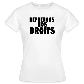 Reprenons nos doits manif - T-shirt Femme - blanc - Devant - AI Model Female 172 dark (172cm)