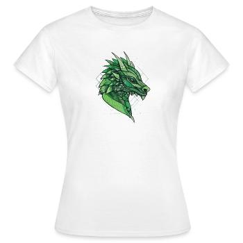 Stylized, geometric dragon - Women's T-Shirt - white - Front - AI Model Female 172 dark (172cm)