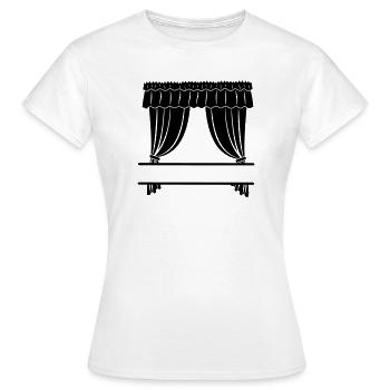 Boutique de rideaux ou théâtre - T-shirt Femme - blanc - Devant - AI Model Female 172 dark (172cm)