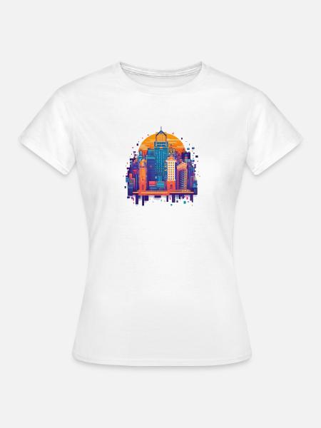 Bunte Stadt - Frauen T-Shirt - Weiß
