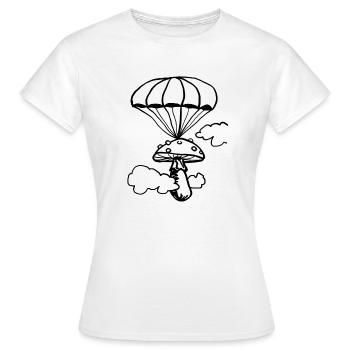 Champignon flottant - T-shirt Femme - blanc - Devant - AI Model Female 172 dark (172cm)